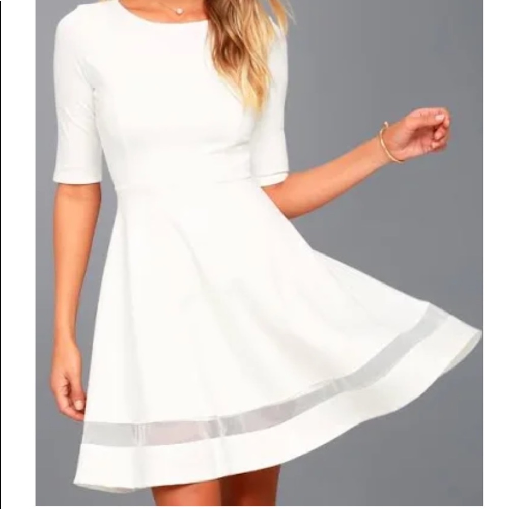 White Mesh Skater Dress NWT